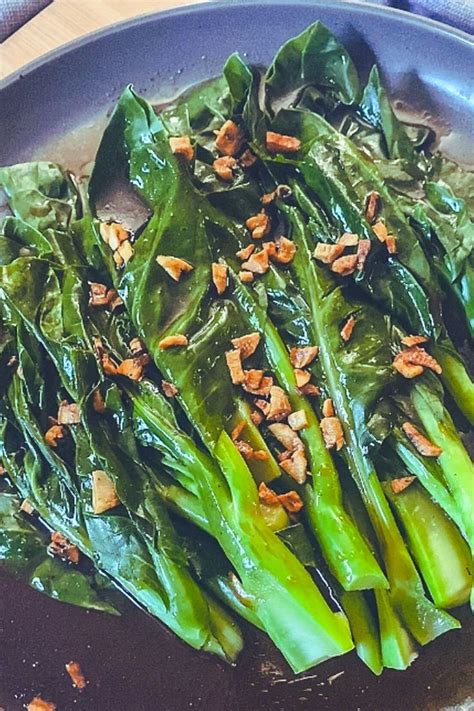 Kailan Chinese Broccoli With Easy Garlic Oyster Sauce Receta En