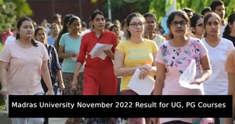 Madras University November 2022 Result Released Get Direct Link To