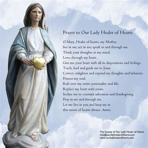 ~prayer To Our Lady Healer Of Hearts Catholic Prayers Prayers To Mary Catholic Quotes Roman