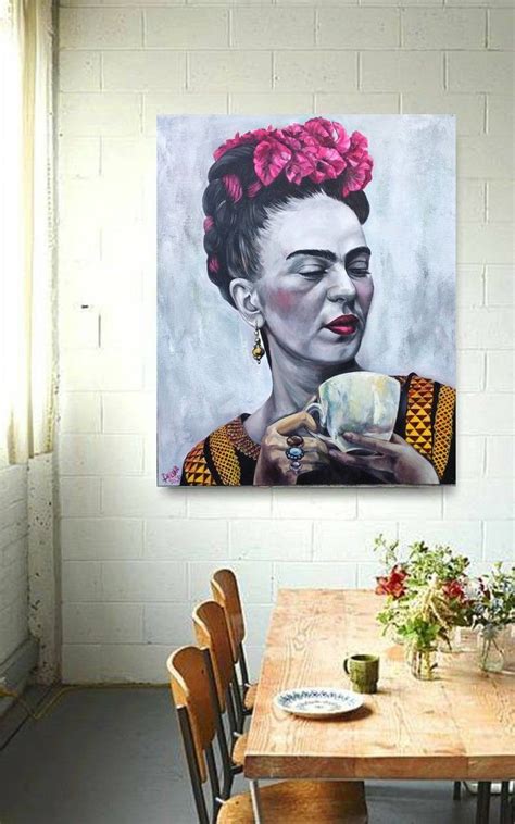 Frida Kahlo retrato acrílico pintura frida Kahlo arte gran Etsy