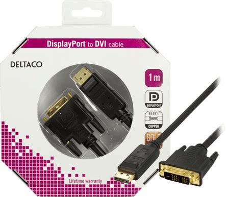 Deltaco Displayport Ha Dvi D Ha Svart F M Inet Se