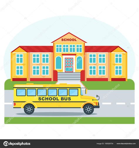 School building and bus Stock Vector by ©quarta 160928754