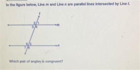 Solved In The Figure Below Line M And Line N Are Parallel Lines