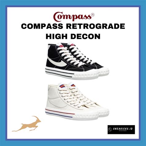 Jual Original Sepatu Compass Retrograde High Decon Black White