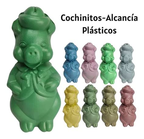 Cochinitos Alcancía Grande Plástico Colores Varios Mercadolibre