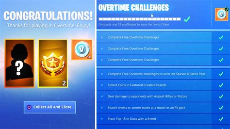 Finish All Overtime Challenges Then This Happens New Fortnite Free Rewards Youtube