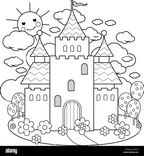 Schloss Dibujos Fairy Kleurplaat Kastelen Ausmalbild Sketch Sketch