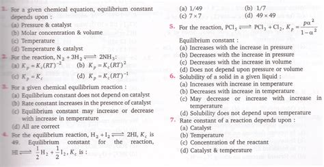 Chemical Equilibrium Class 11 MCQs ALL ABOUT CHEMISTRY