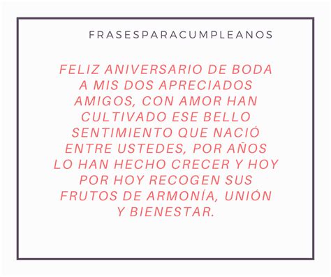 Felicitaciones De Aniversario De Boda Para Amigos Frases Cumple