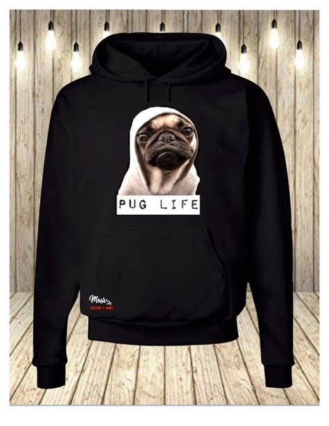 Pug with Hoodie, Pug Life Mens Hoodie