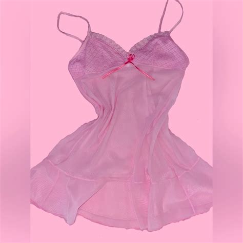 Victorias Secret Vintage Slip Pink Sheer Teddy Gem