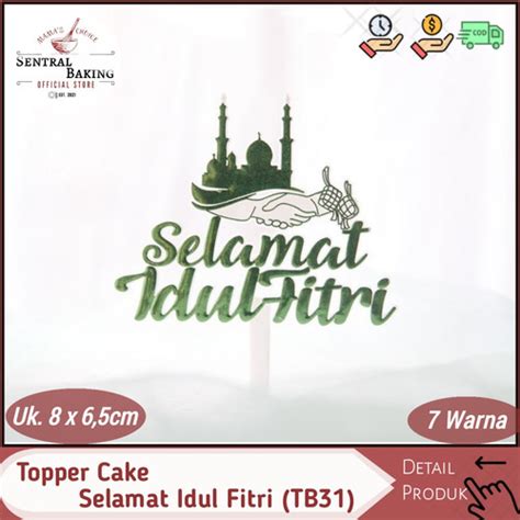 Jual Topper Cake Selamat Idul Fitri Tb Toppers Kue Lebaran