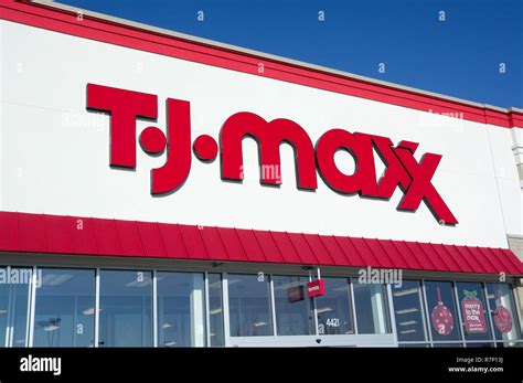 T J Maxx Logo Sign On Store Front Stock Photo Alamy