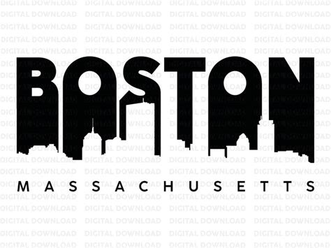 Boston Skyline Png City Svg Sublimation Design Digital Etsy