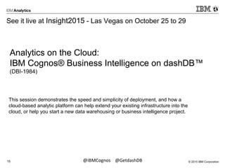 IBM Cognos Business Intelligence Using DashDB PPT