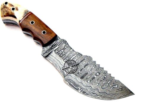 New Damascus Tracker Knife Custom Handmade Damascus Steel Knife