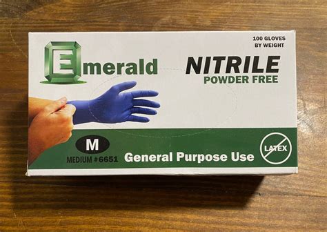 Emerald Nitrile Gloves Size Medium Med M Box Of 100 Blue New Etsy