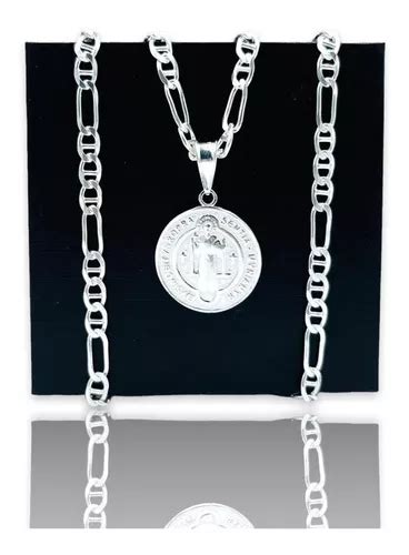 Medalla San Benito Plata 925 Hombre 2 0 Cm Con Cadena