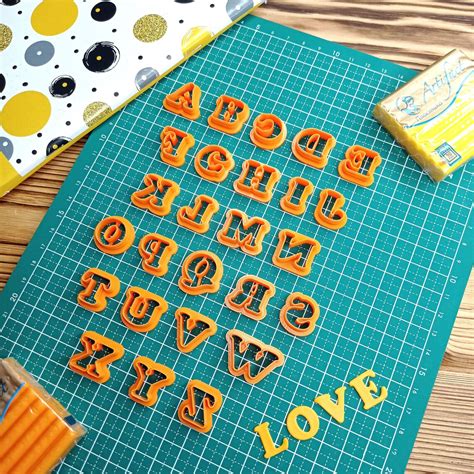 Polymer Clay Cutters Alphabet Cutters Set Of Letters Etsy