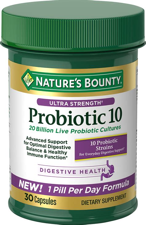 Natures Bounty Ultra Strength Probiotic 10 Digestive Health And