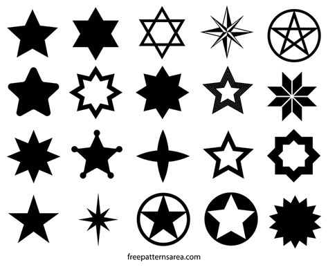 Star Shape Vectors and Templates FreePatternsArea