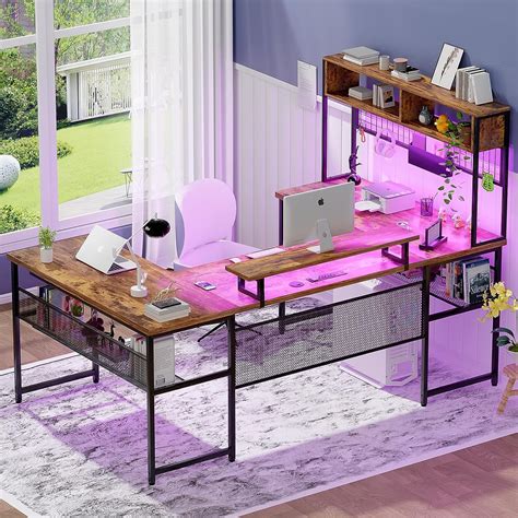 Unikito U Shaped Computer Desk With Hutch Reversible L Shaped Office