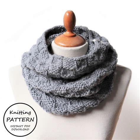 Knit Pattern Arizona Snood Easy Knit Pattern Instant Pdf Etsy Uk