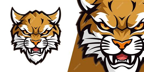 Premium Vector Modern Illustration Of A Wild Cat Mascot Logo For