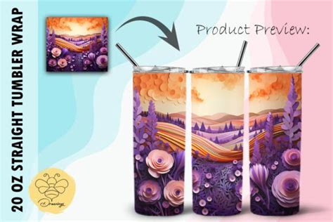 Lavender Fields Tumbler Wrap Graphic By Beedrawings Creative Fabrica