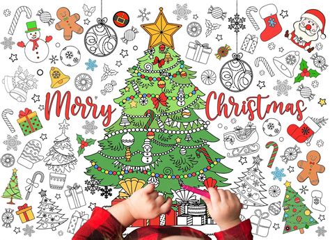 Amazon Whaline Merry Christmas Giant Coloring Poster X