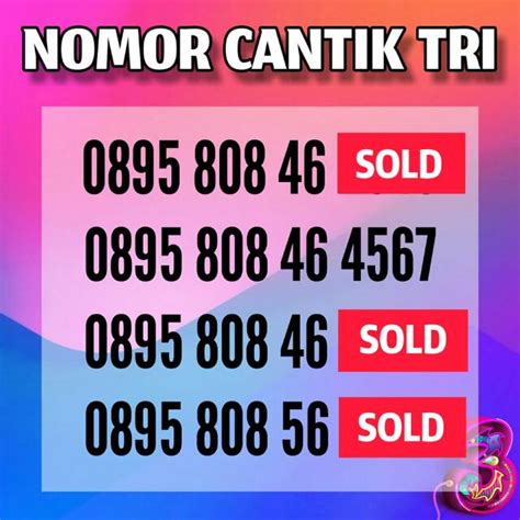 Jual Kartu Perdana Tri Three Nomor Cantik Murah Meriah Shopee