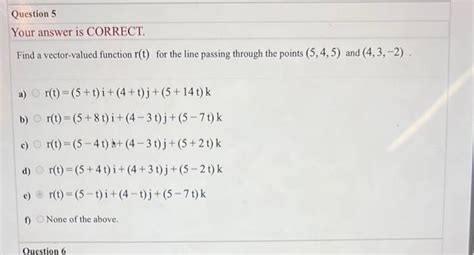 Solved Find A Vector Valued Function R T For The Line Chegg