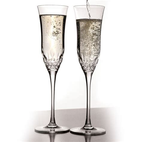 Waterford Crystal Lismore Essence Champagne Flutes Pair Crystal Classics