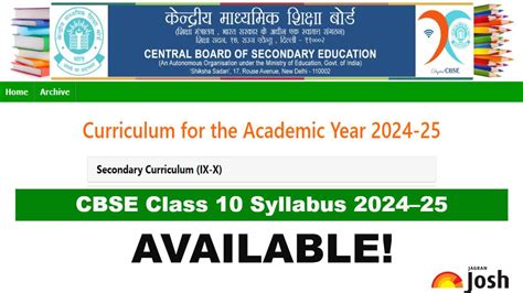 Cbse Class 10 Syllabus 2024 25 Download Latest And Revised Free Pdfs