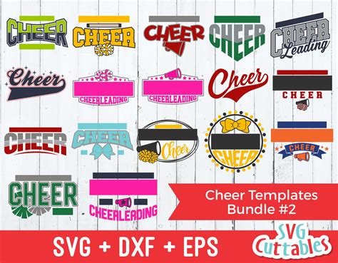 Cheer Svg Bundle Cheer Template Bundle 2 Svg Eps Dxf Etsy