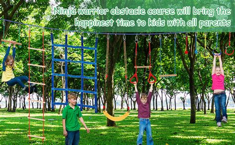 Fahkns Ninja Warrior Obstacle Course For Kids 65 Ft