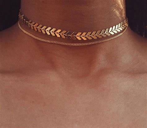 Multi Layer Choker Necklace Golden Pink And You