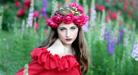 Free Images Plant Girl Flower Model Spring Red Fashion