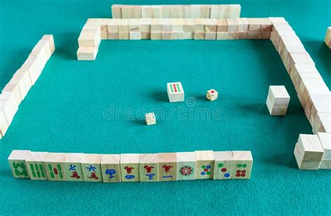 Player`s Set at the Beginning of Mahjong Game Stock Image - Image of ...