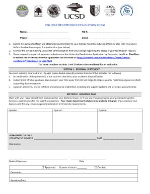 Fillable Online Warren Ucsd Readmission Evaluation Form Pdf Earl