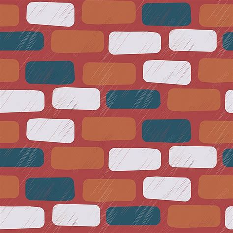 Scratched Brick Wall Seamless Vector Pattern Background Block Colors Masonry Background Image