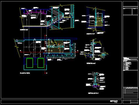 Escalera Con Baranda De Vidrio En Dwg Librer A Cad