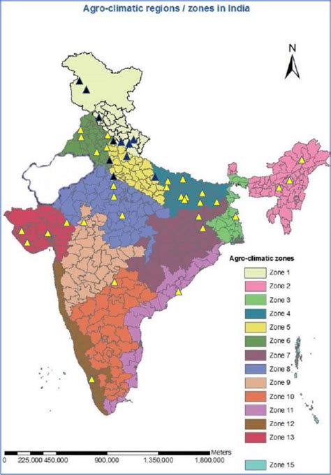 Map of India showing the different agroclimatic zones of collection of ...