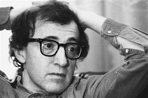 Download American Actor Woody Allen Greyscale Close Up Portrait