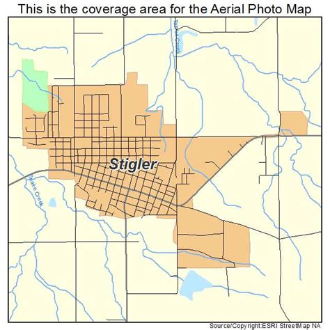 Aerial Photography Map of Stigler, OK Oklahoma