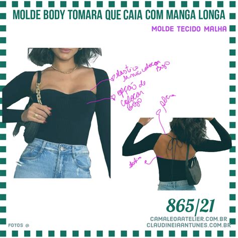 Molde Body Tomara Caia Manga Longa 86521 Camaleoa Atelier De Costura