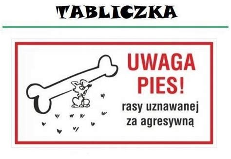 Tabliczka tablica UWAGA PIES rasa agresywna kość 7576404837