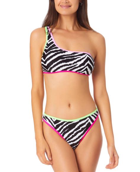 California Waves Juniors Printed Asymmetric Bikini Top Bikini