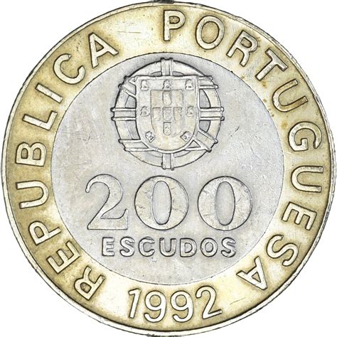 Coin Portugal 200 Escudos 1992 European Coins