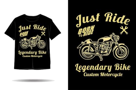 Premium Vector Just Ride Custom Motorcycle Silhouette Tshirt Design